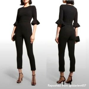 Black Halo Women's Brooklyn Black Ruffle Sleeve Jumpsuit, NWT, Size 0